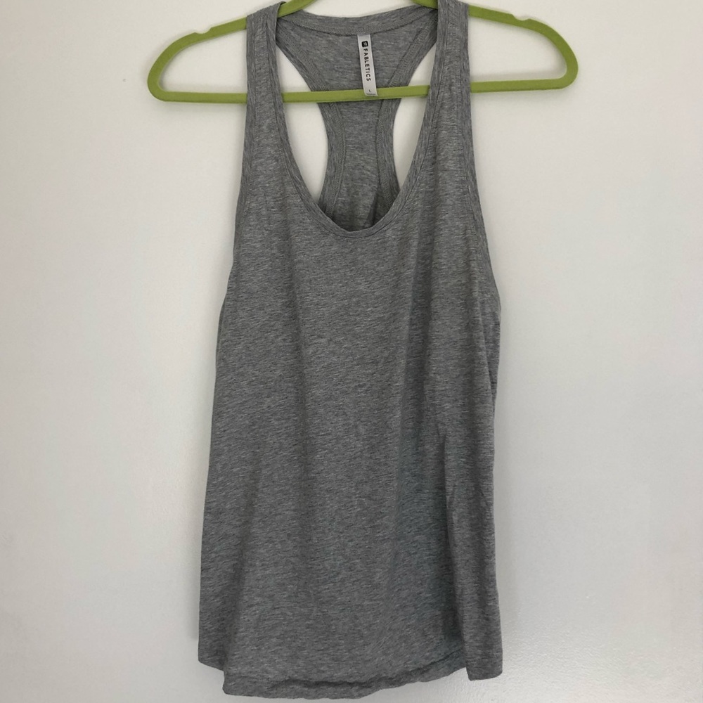 Fabletics Gray Racerback Tank Top
